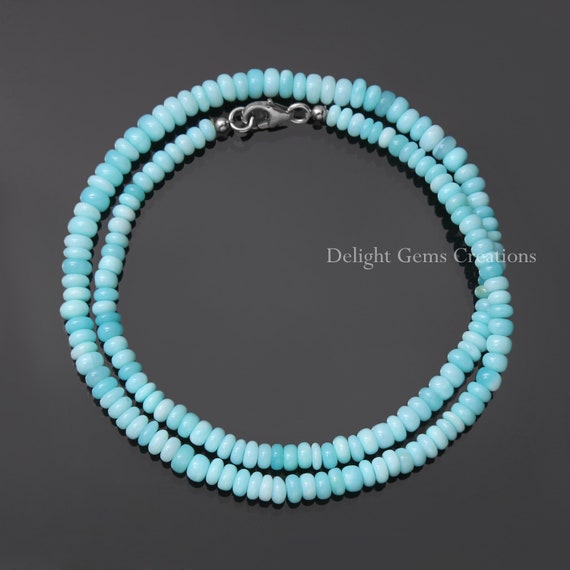 Blue opal bead best sale necklace