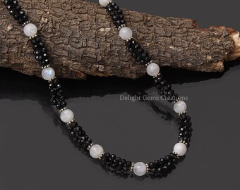 K10ブラックスピネル&パールネックレス K10 Spike Studs Pearl Necklace QUATLUNE -カトルネ- | Ops