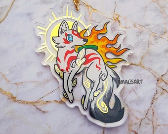 Amaterasu Gold Foil Acrylic Charm