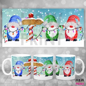 Christmas Gnome Mug Gift Set with Coaster, Free Personalisation