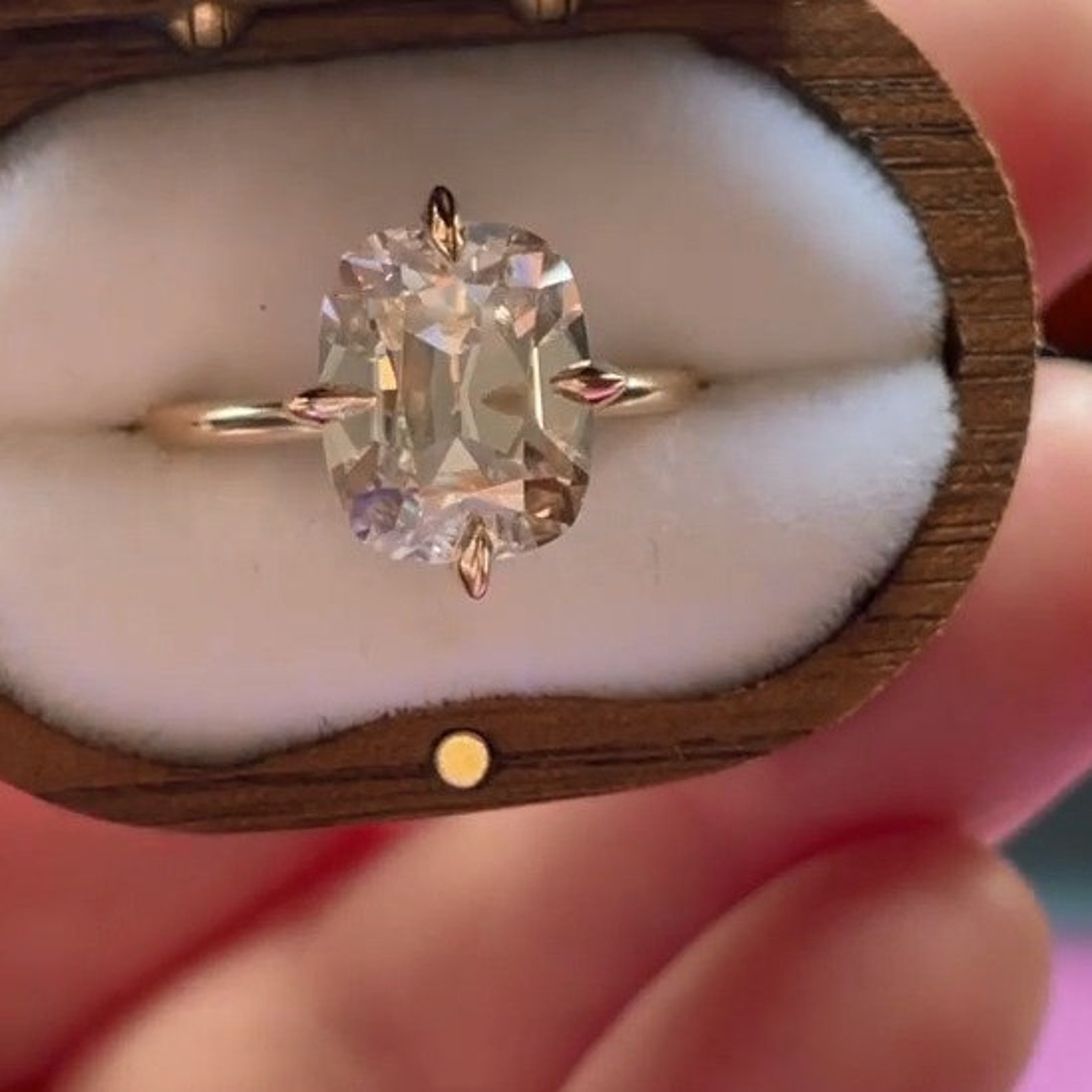 Elongated Old Mine Cushion Cut 1.80 CT Moissanite Engagement Etsy