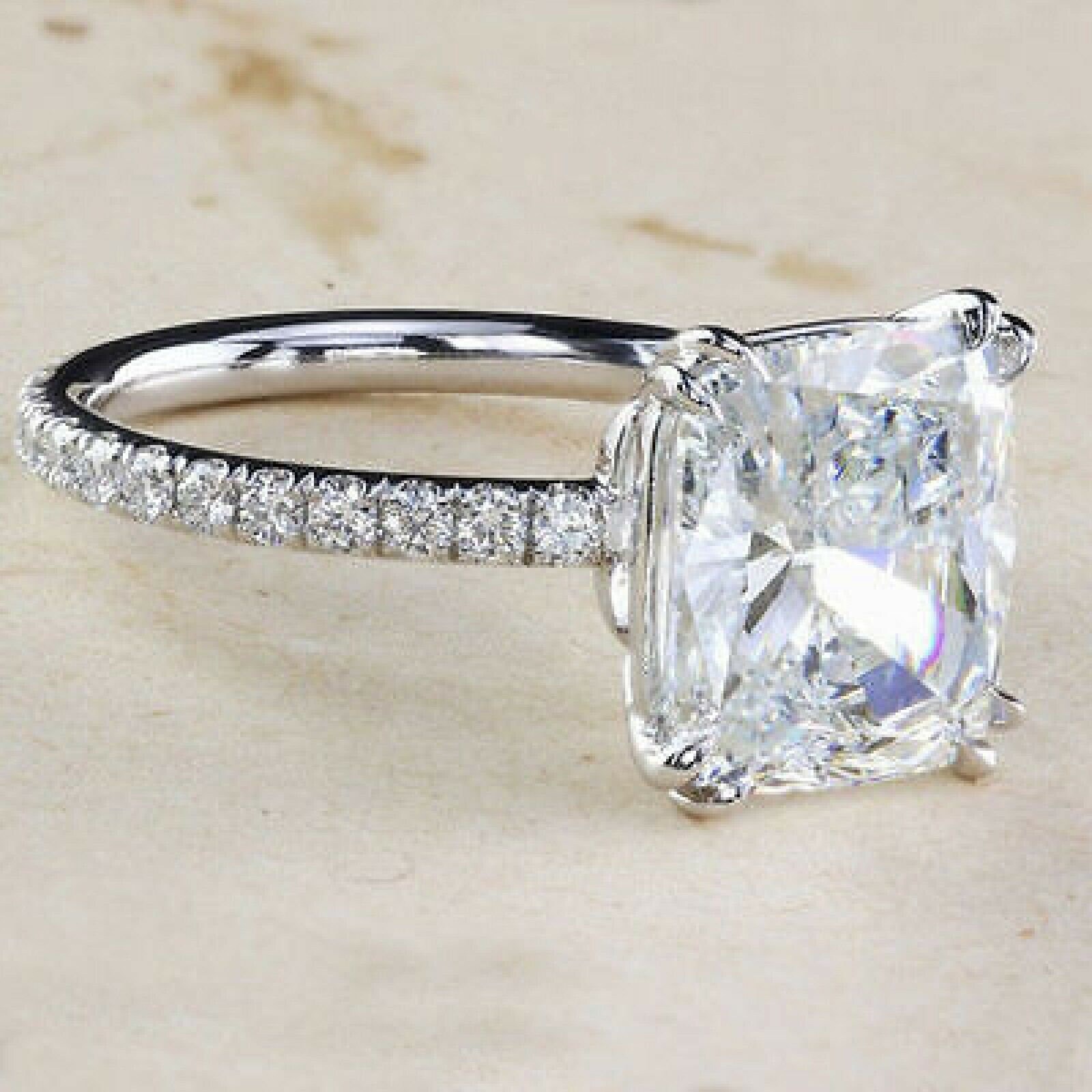 2.00 Ct Cushion Engagement Ring Cushion Solitaire Ring Etsy
