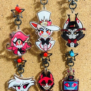 Hazbin hotel - Hellaverse - Glitter epoxy acrylic keychains