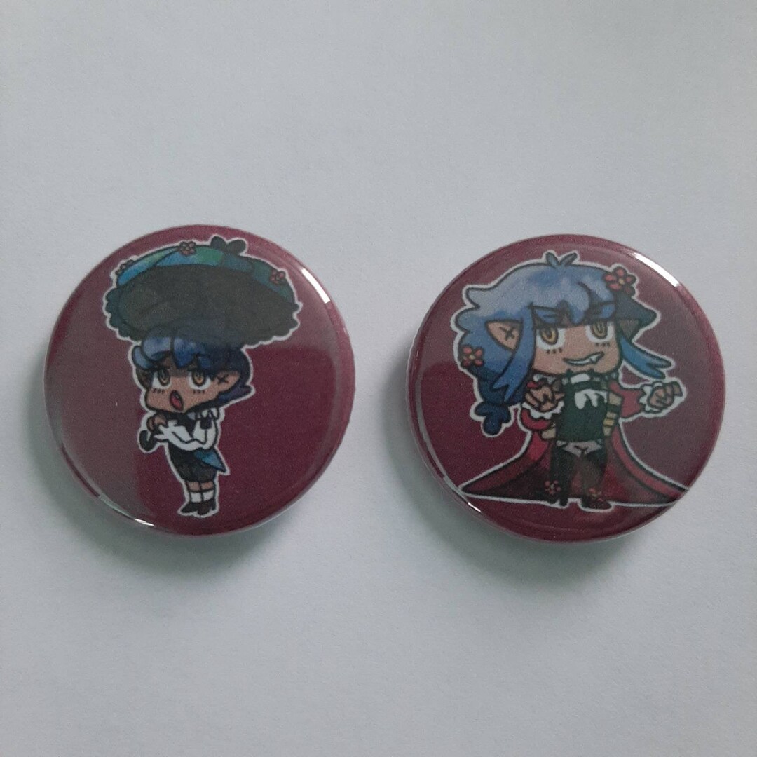 Collaboration Vampire AU Buttons hop and Leon - Etsy