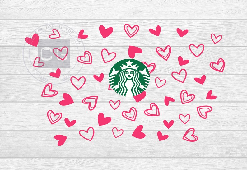 Graffiti hearts wrap svg for Starbucks cup venti cold cup ...