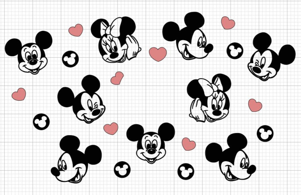 Disney Starbucks cup svg wrap design Mickey and Minnie svg Etsy