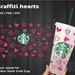 Graffiti hearts wrap svg for Starbucks cup, venti cold cup with logo cut out, Hearts Starbucks svg 