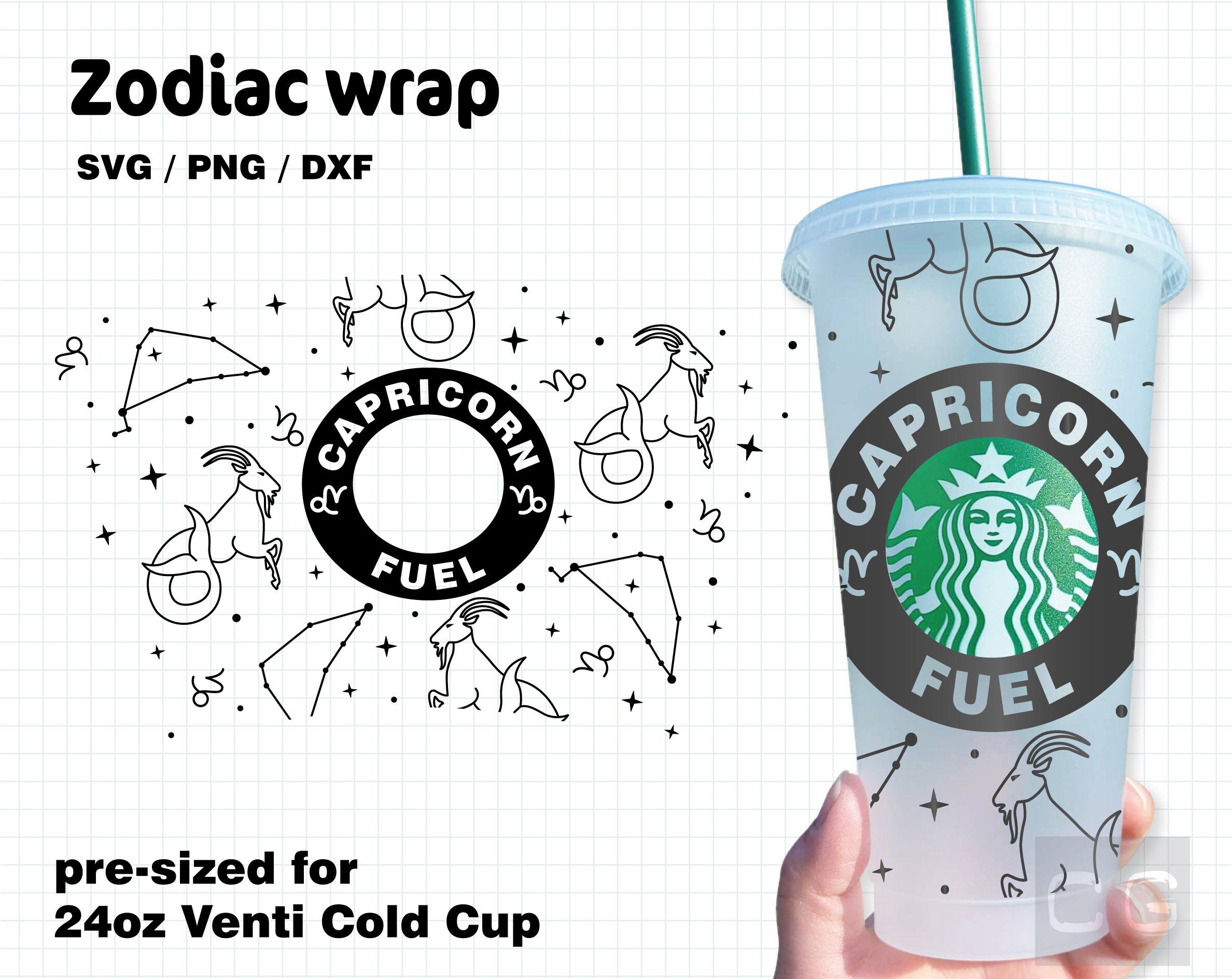 Astrology SVG Capricorn svg Instant Download Capricorn Starbucks Cup SVG DIY Venti for Cricut 24oz venti cold cup Astrology SVG Capricorn svg Instant Download Capricorn Starbucks Cup SVG DIY Venti for Cricut 24oz venti cold cup