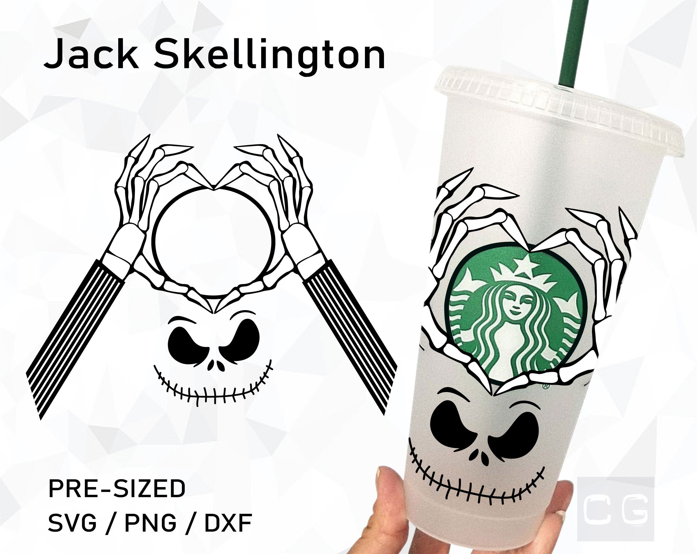 Jack Skellington Starbucks Cup Custom Starbucks Cup Nightmare Before
