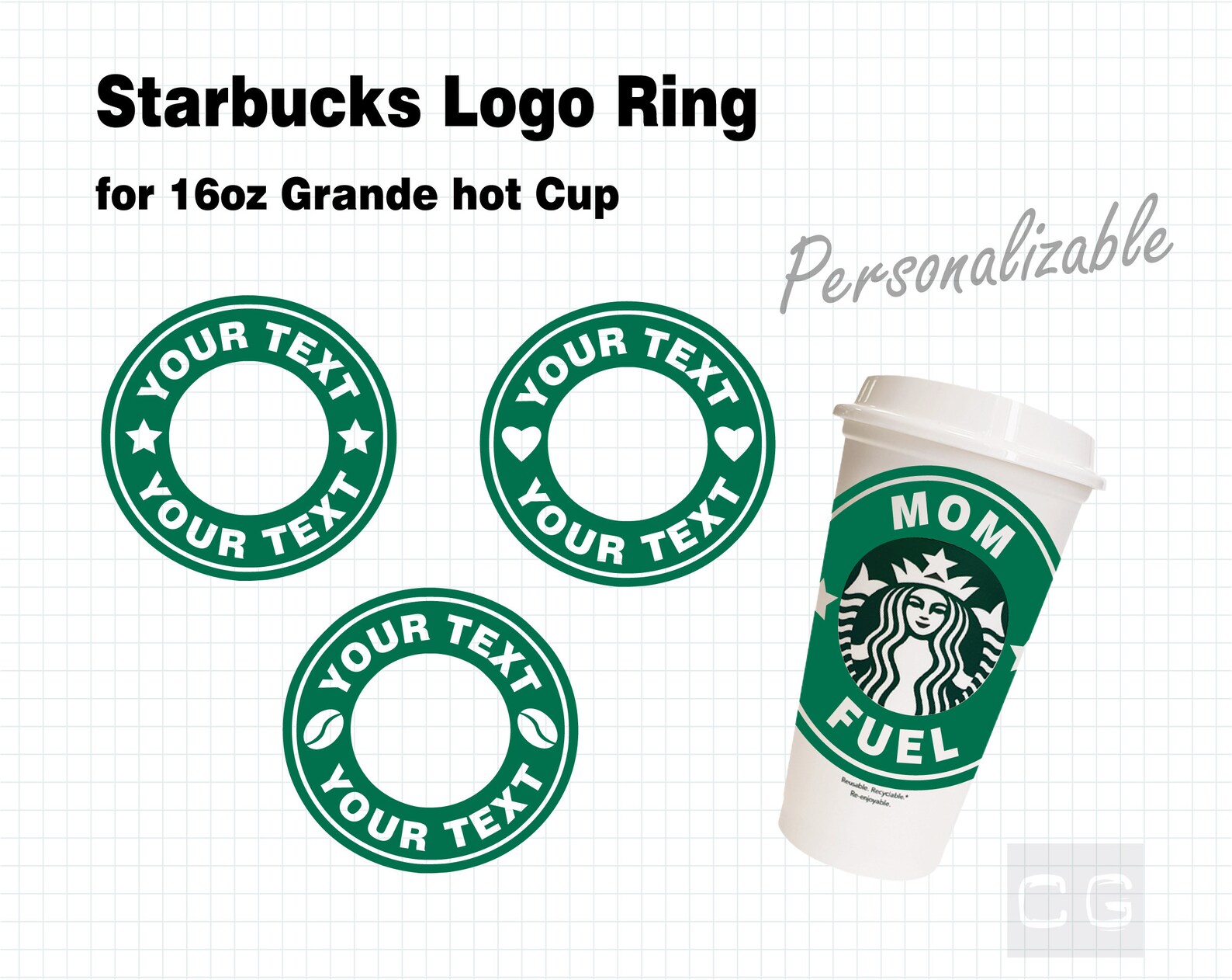 Personalized Starbucks cup logo svg png eps digital Etsy
