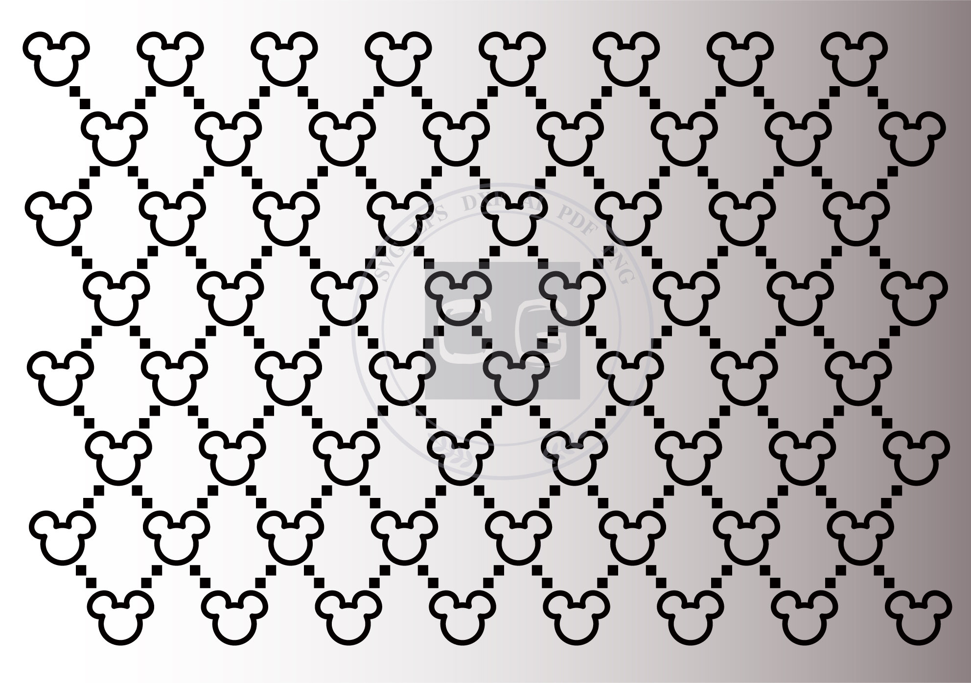Gucci Pattern Mickey Head SVG