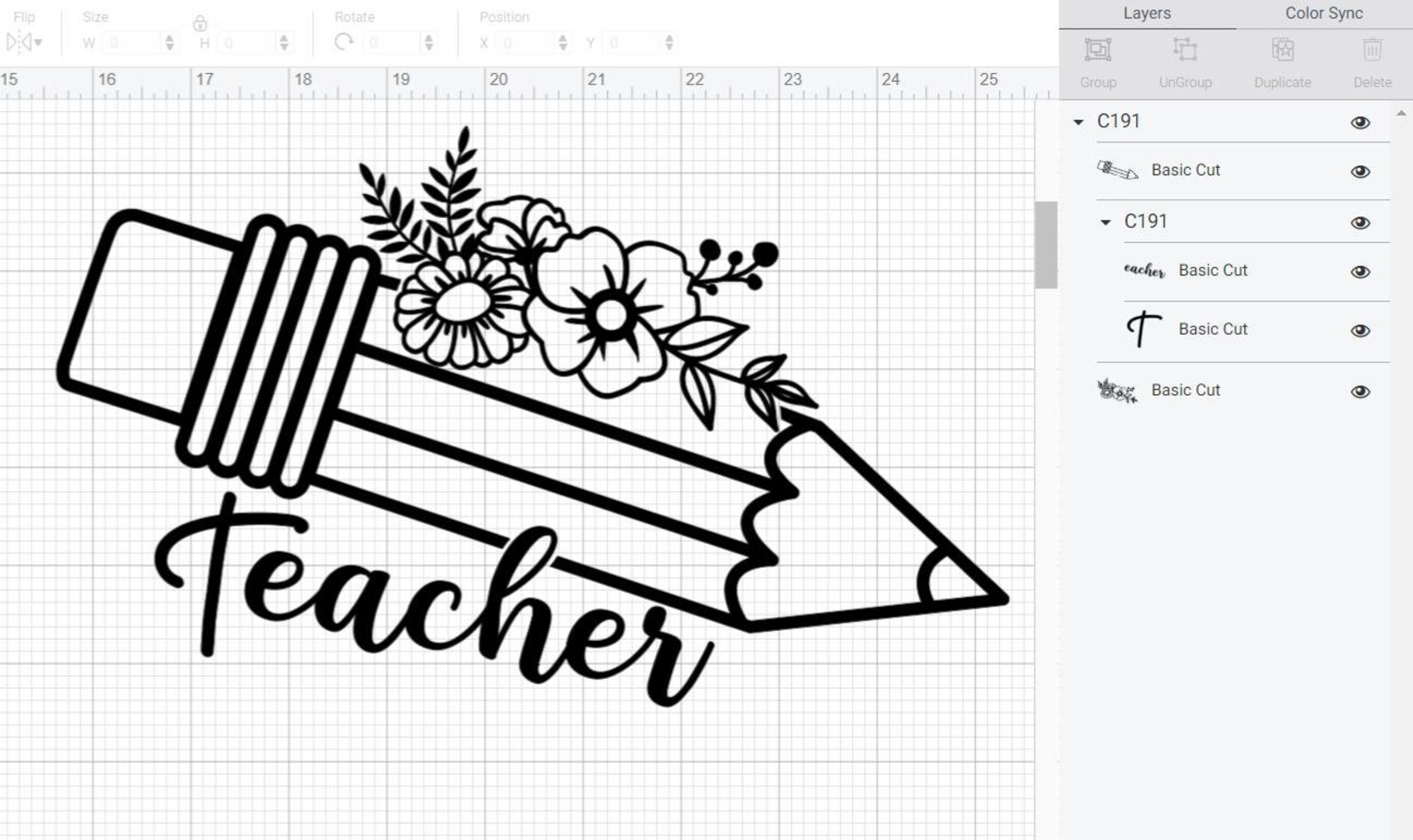Floral Teacher Pencil Design Svg Teacher Cut File Teacher Etsy