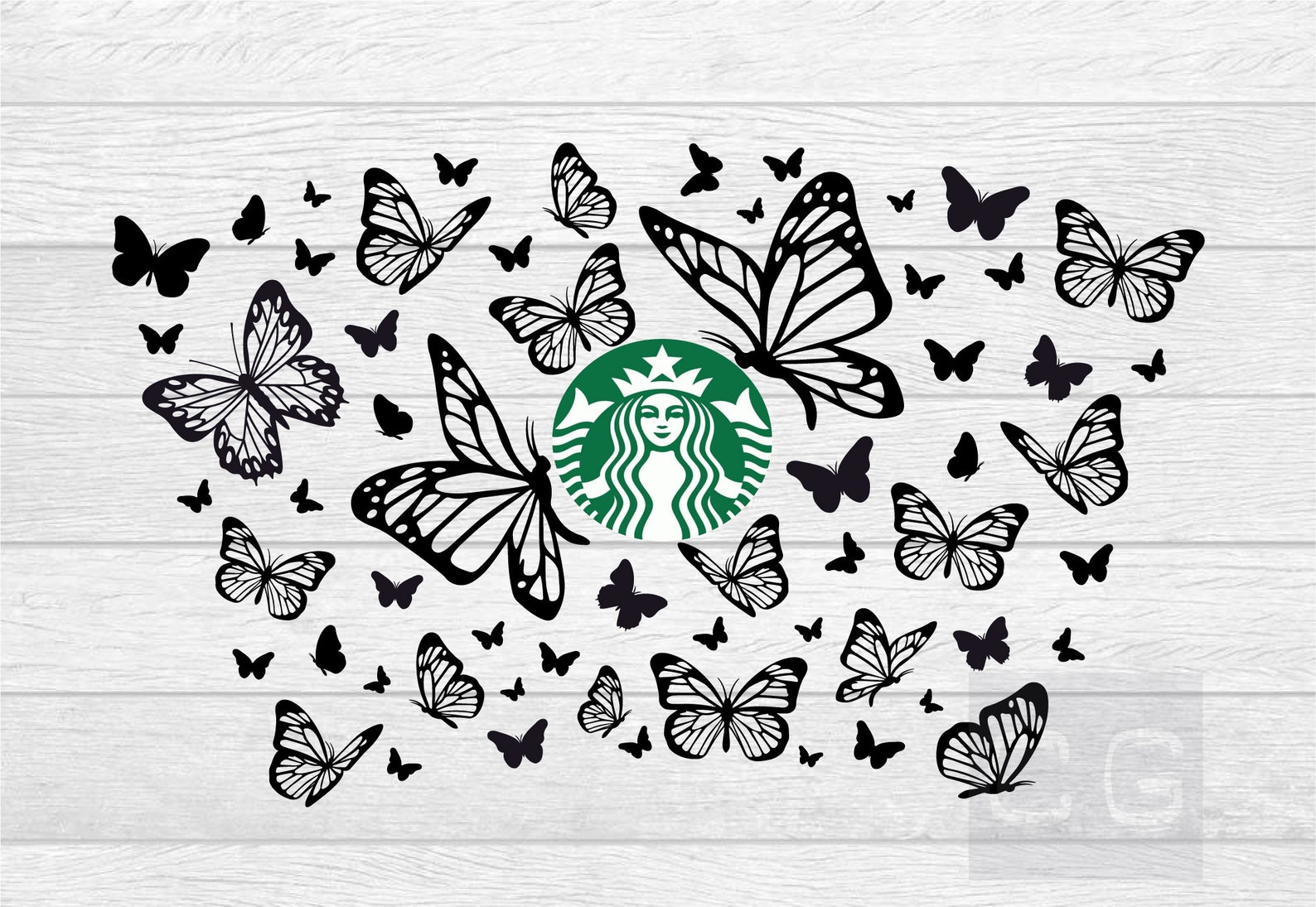 Free 50 Butterfly Starbucks Cup Wrap Svg Free SVG PNG EPS DXF File