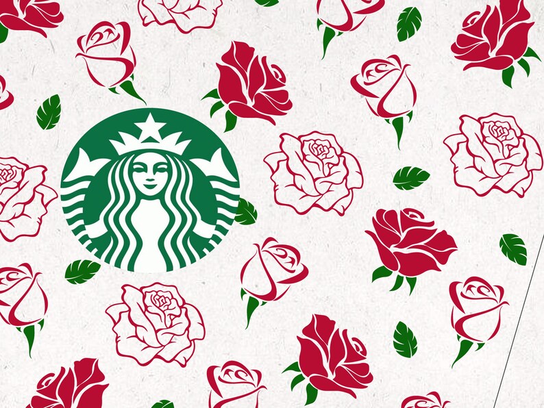 Download Clip Art Art Collectibles For Venti Cold Cup Wrap With Logo Cut Out Rose Full Wrap Starbucks Svg Floral Starbucks Wrap Svg Rose Starbucks Cut File