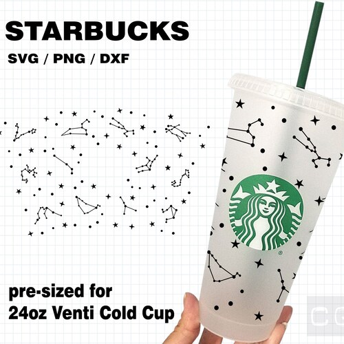 Stars Zodiac Cold Cup Svg Full Wrap Design Constellation Cold Etsy