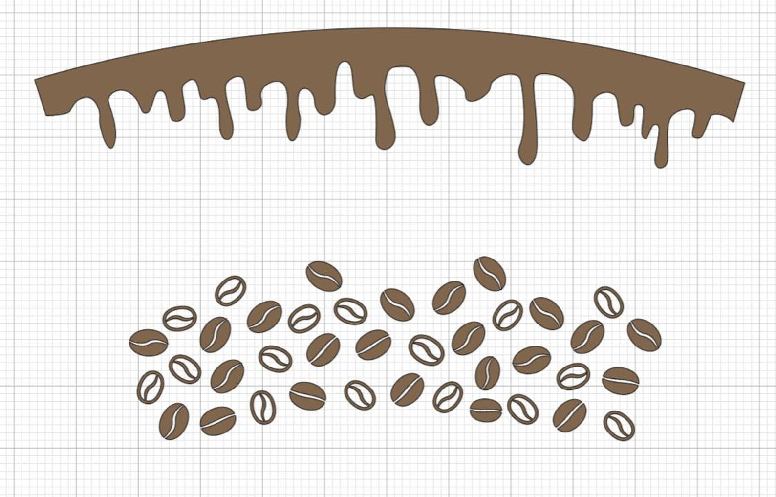 Coffee bean drip Starbucks full wrap svg png dxf dripping Etsy