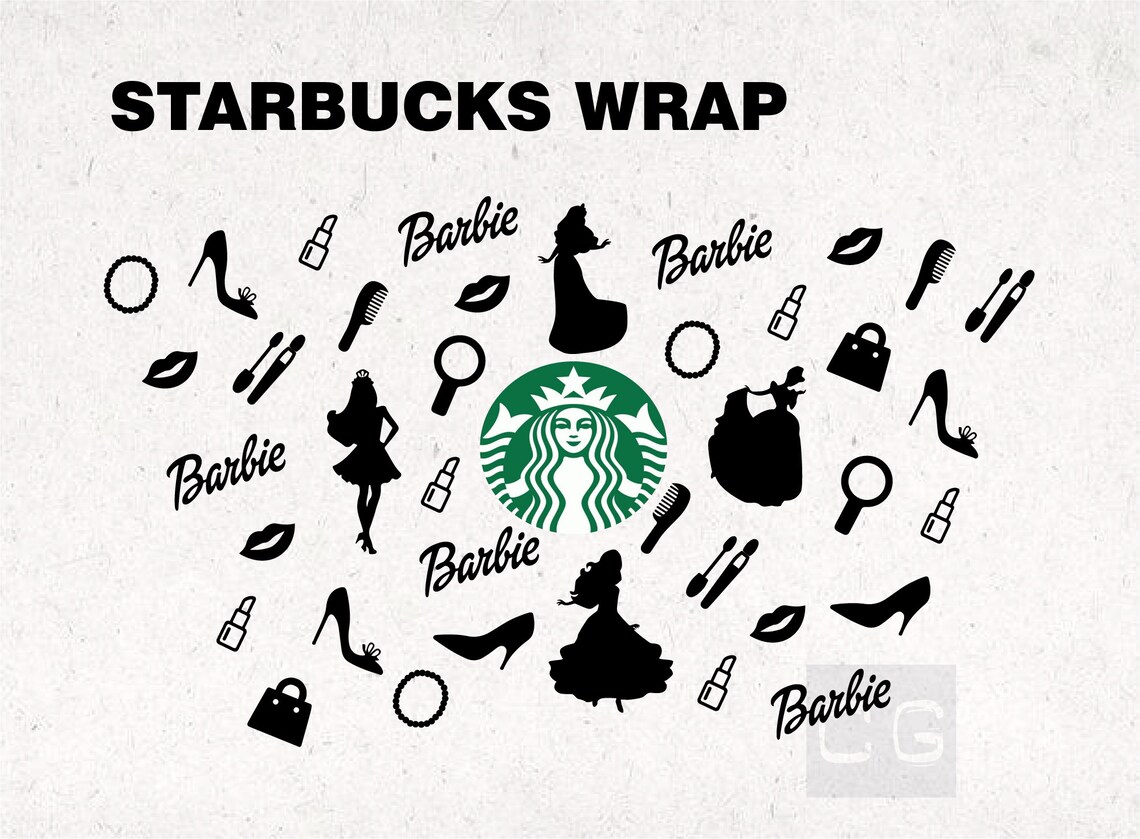 Barbie Wrap Svg For Starbucks Cup Barbie Starbucks Coffee Cup Etsy