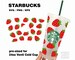 Strawberry Starbucks full wrap svg png eps, Fruit Starbucks template cut file, for venti cold cup, with logo cut out, digital download 