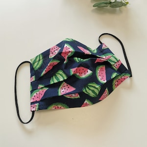 Wassermelone Gesichtsmaske, Waschbare Gesichtsmaske, Premium Baumwolle Gesichtsmaske Eine Schicht mit Nasendraht, Doppellagige Filtertaschenmaske, Atmungsaktive Maske