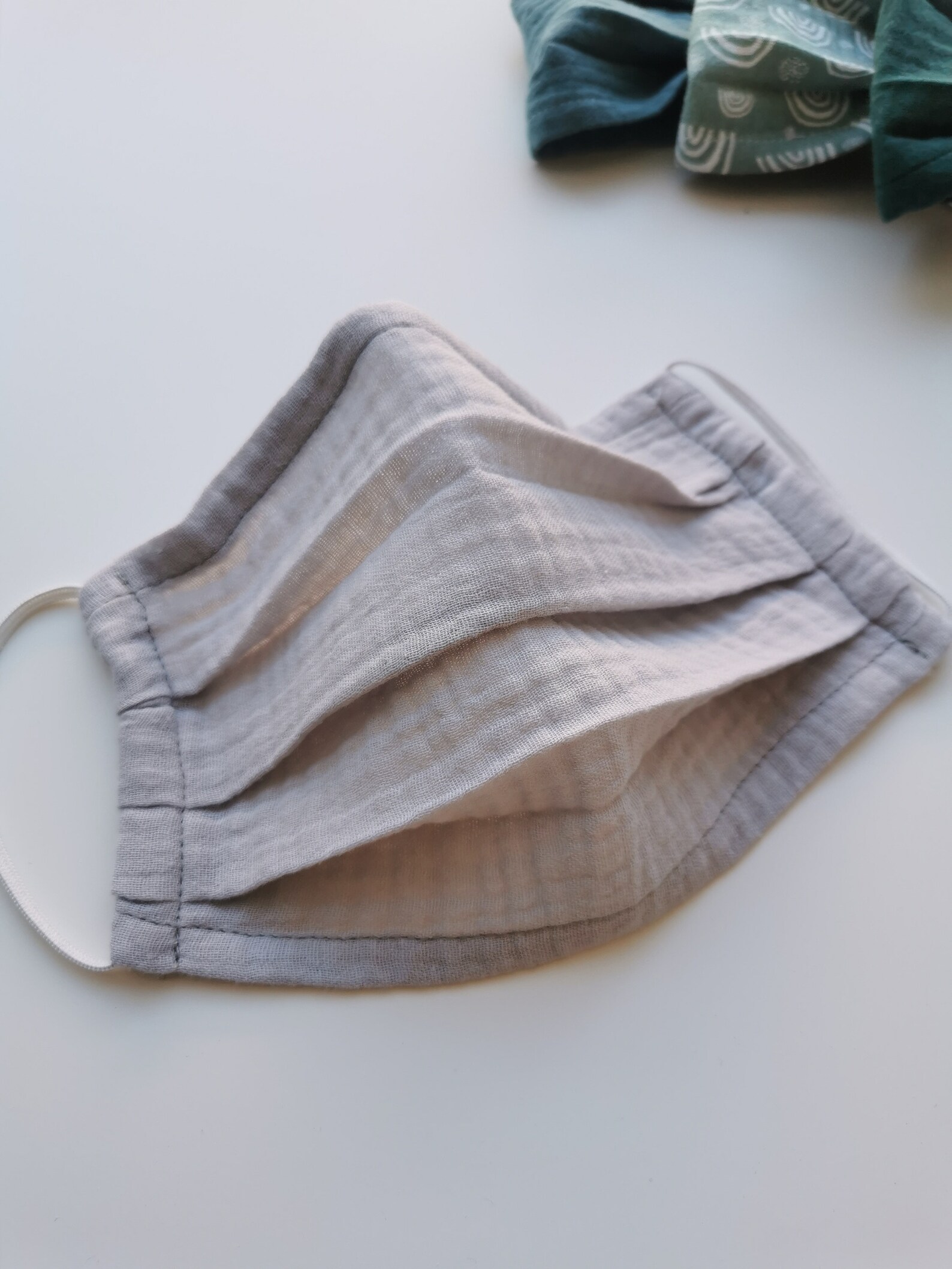 One Layer Muslin Face Masks Single Layer Gray Floral GOLD Etsy