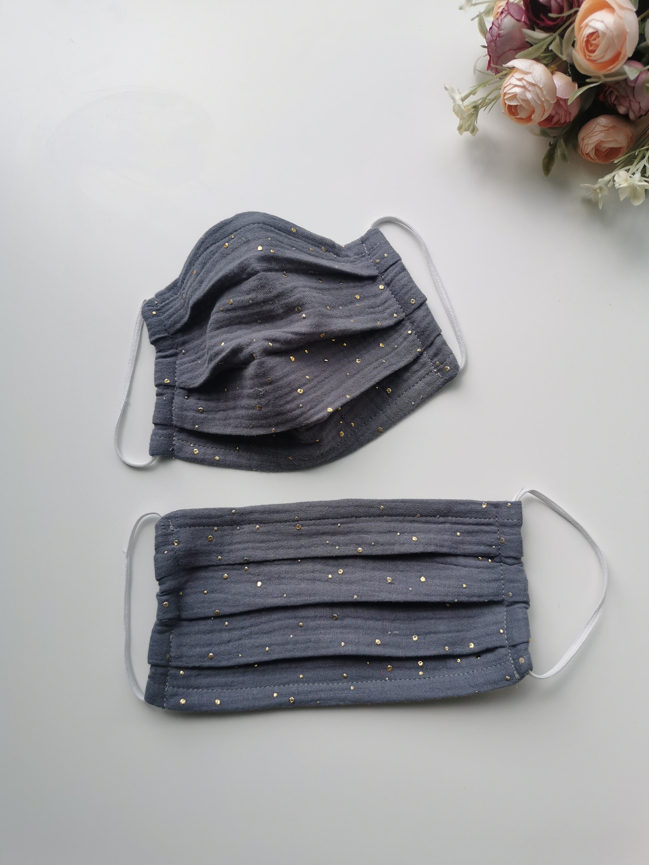 One Layer Muslin Face Mask With Nose Wire Easy Breathe Mask Etsy