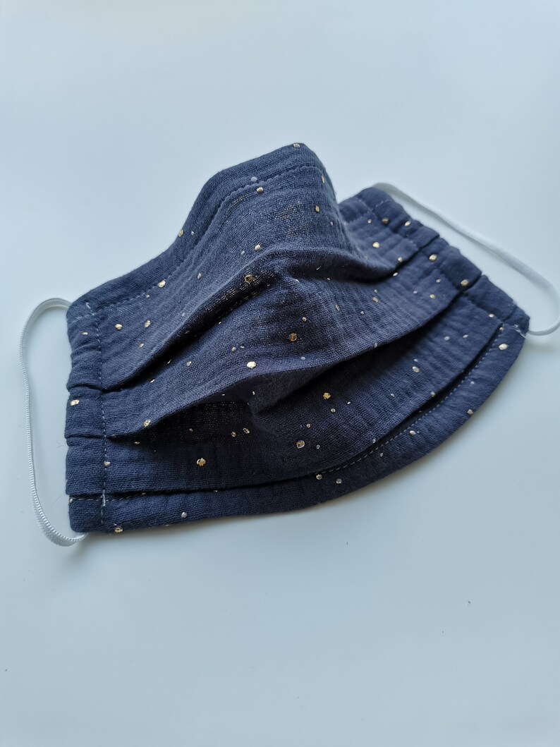 One Layer Muslin Face Masks Single Layer Gray Floral GOLD Etsy