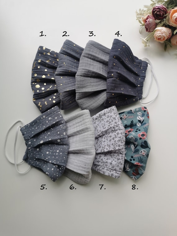 One Layer Muslin Face Mask With Nose Wire Easy Breathe Mask Etsy