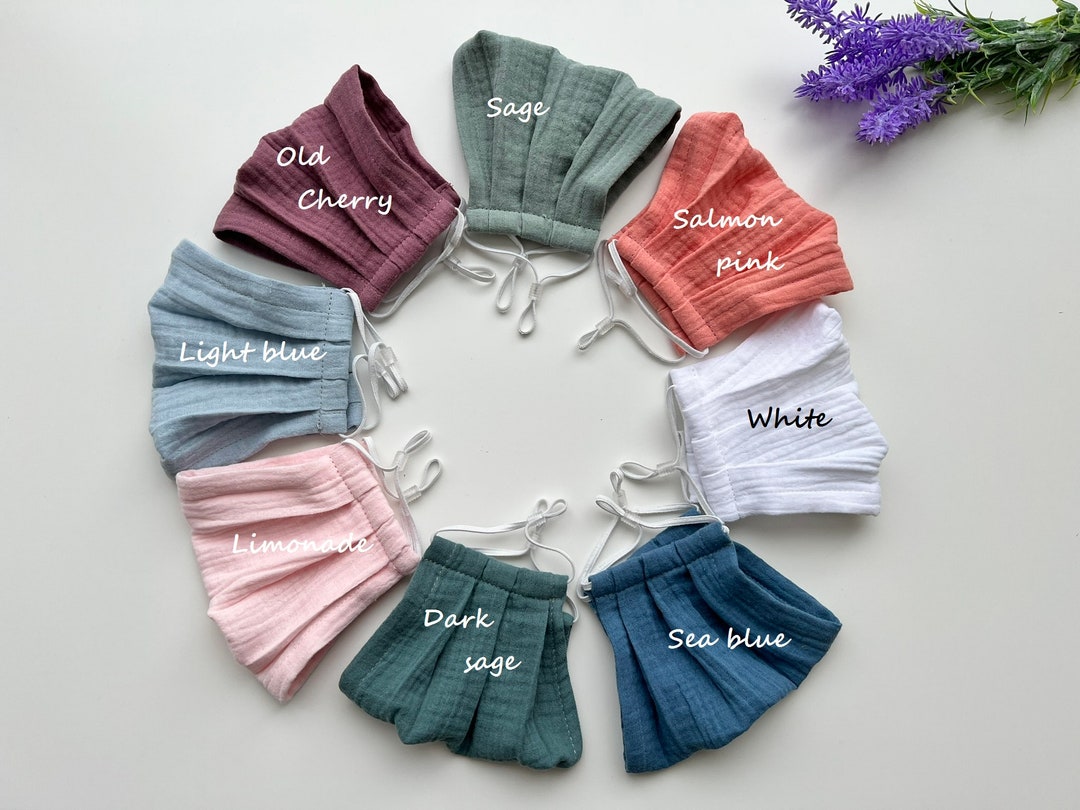 One Layer Muslin Face Mask With Nose Wire easy Breathe Mask, Organic