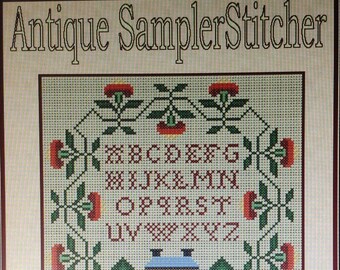 Antique style samplers to embroider in cross stitch and blackwork