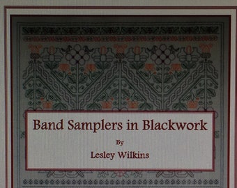 A large collection of blackwork patterns put together to form beautiful band samplers