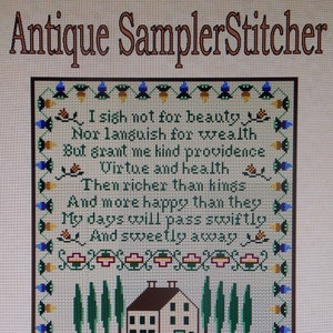 Antique style samplers to embroider in cross stitch and blackwork