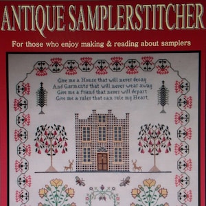 Antique style samplers to embroider in cross stitch and blackwork