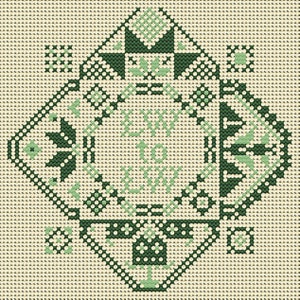 Quaker Cross Stitch Sampler PDF chart/pattern using original Quaker motifs
