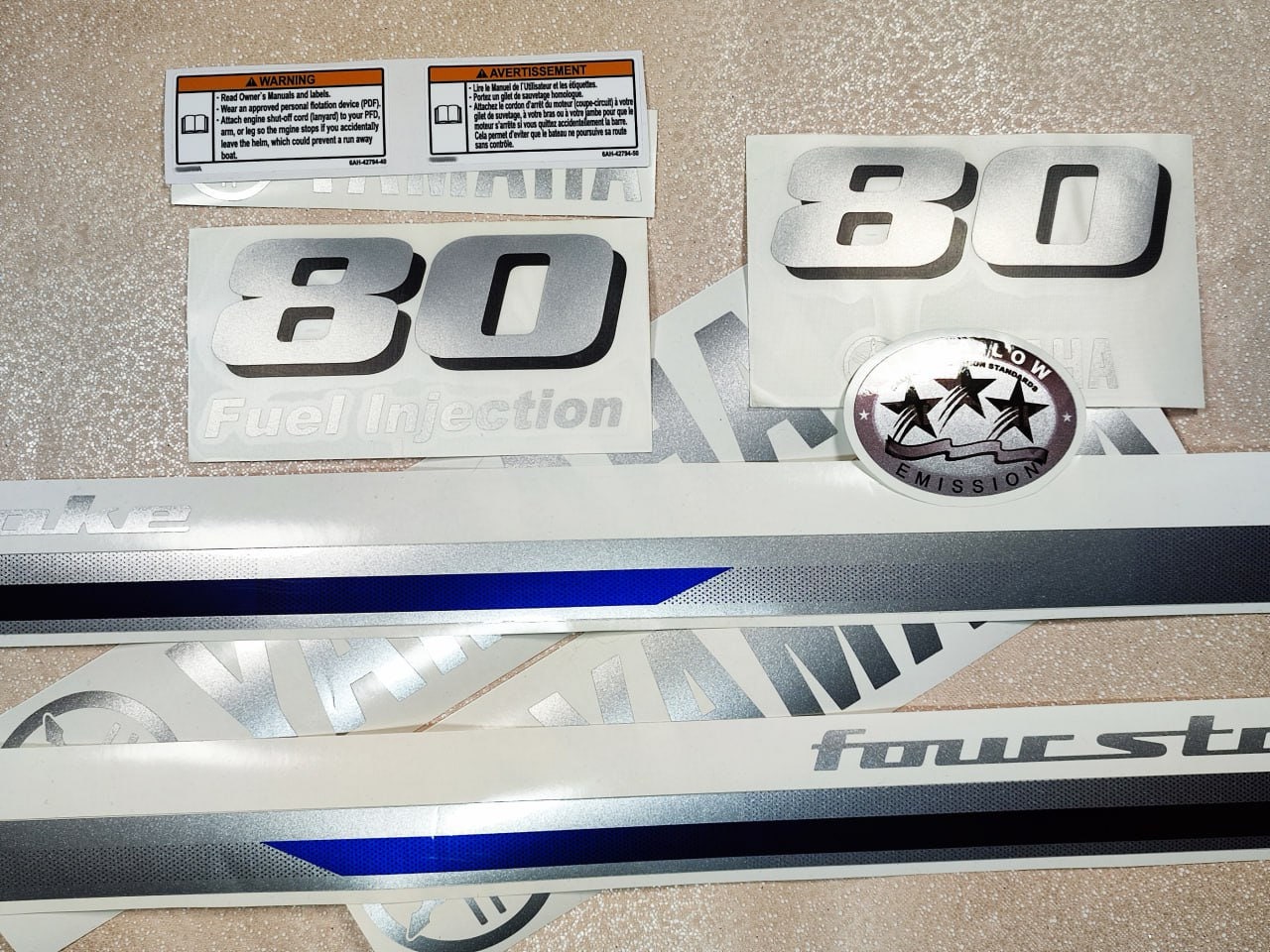 For YAMAHA F 80 four stroke outboard Vinyl decal set from For YAMAHA F 80 four stroke outboard Vinyl decal set from
