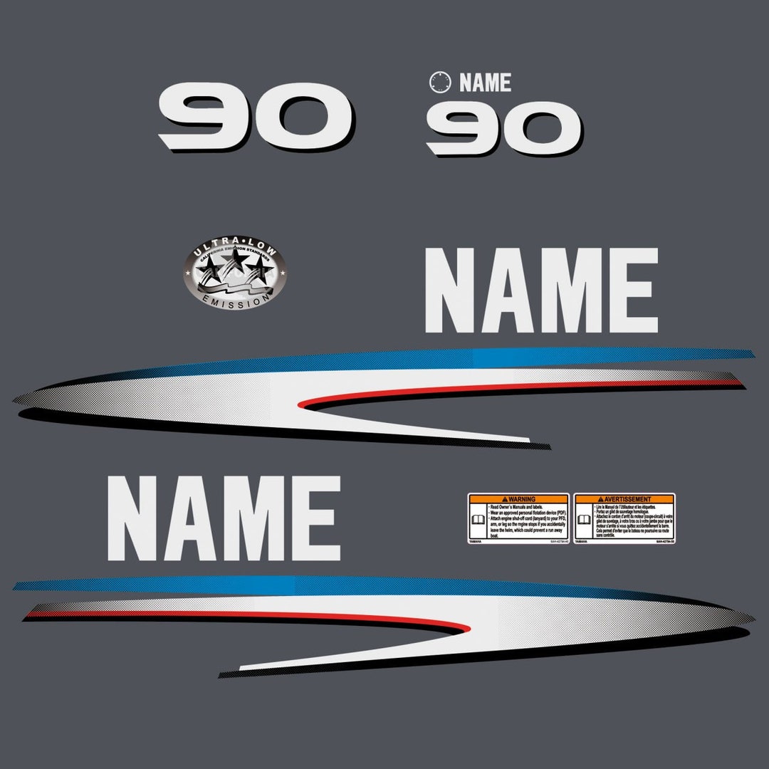 Decal Set For Yamaha 90 Hp Two Stroke Outboard Vinyl Kit Sticker decal-set-for-yamaha-90-hp-two-stroke-outboard-vinyl-kit-sticker