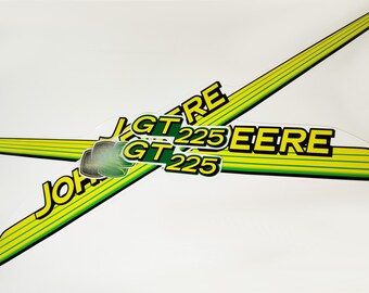 Vinyl Decal Set For Lawn Tractor GT225 John Deere, stickers kit for hood GT 225 sticker kit handmade