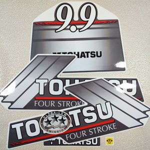 Vinyl decals set for Tohatsu 9.9 four stroke outboard engine Vinyl kit graphic stickers for Tohatsu 9.9 Handmade