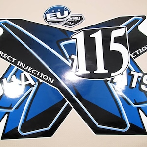 Vinyl decals set for Tohatsu 115 TLDI Derect Injection outboard engine.Vinyl kit graphic stickers for Tohatsu 115.Handmade