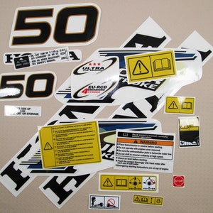 Vinyl decals set for Honda BF 50 four stroke outboard engine.Vinyl kit graphic stickers for Honda 50 four stroke. Handmade