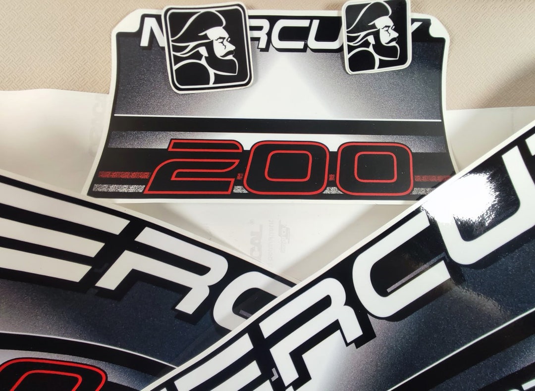 Mercury 200 Hp EFI SaltWater Outboard Engine Decals Blue Sticker - Foto 12