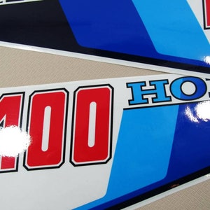 Vinyl graphic decals set handmade for Honda 100 outboard engine.Vinyl kit graphic stickers for Honda 100.Handmade retro design
