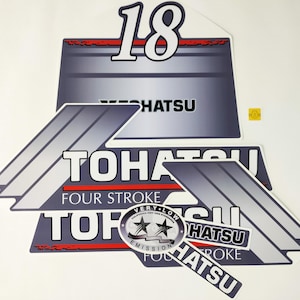 Vinyl decals set for Tohatsu 18 four stroke outboard engine Vinyl kit graphic stickers for Tohatsu 18 Handmade