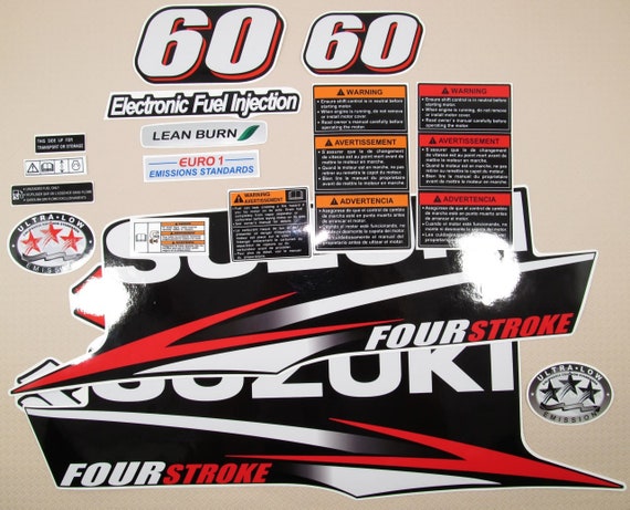 Reproduction d'un jeu d'autocollants pour moteur hors-bord Suzuki DF90 90hp quatre temps 2010-2013 - France Reproduction d'un jeu d'autocollants pour moteur hors-bord Suzuki DF90 90hp quatre temps 2010-2013 - France