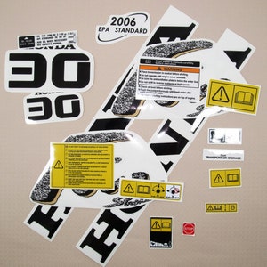 Vinyl graphic decals set handmade for Honda 30 four stroke outboard engine. Vinyl kit graphic stickers for Honda 30 four stroke. Handmade