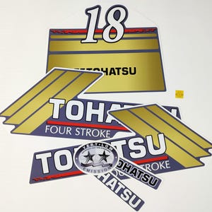 Vinyl decals set for Tohatsu 18 four stroke outboard engine Vinyl kit graphic stickers for Tohatsu 18 Handmade