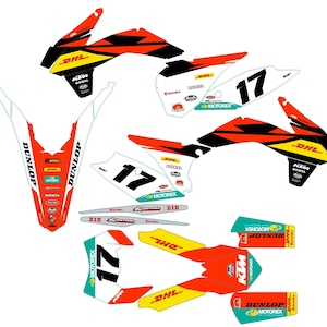 Graphic vinyl decal set for KTM With headlights Stickers kit for KTM Exc Exc-F Xc-W Xcf-W 125 250 350 450 Decal set 2014 - 2016 motorbike