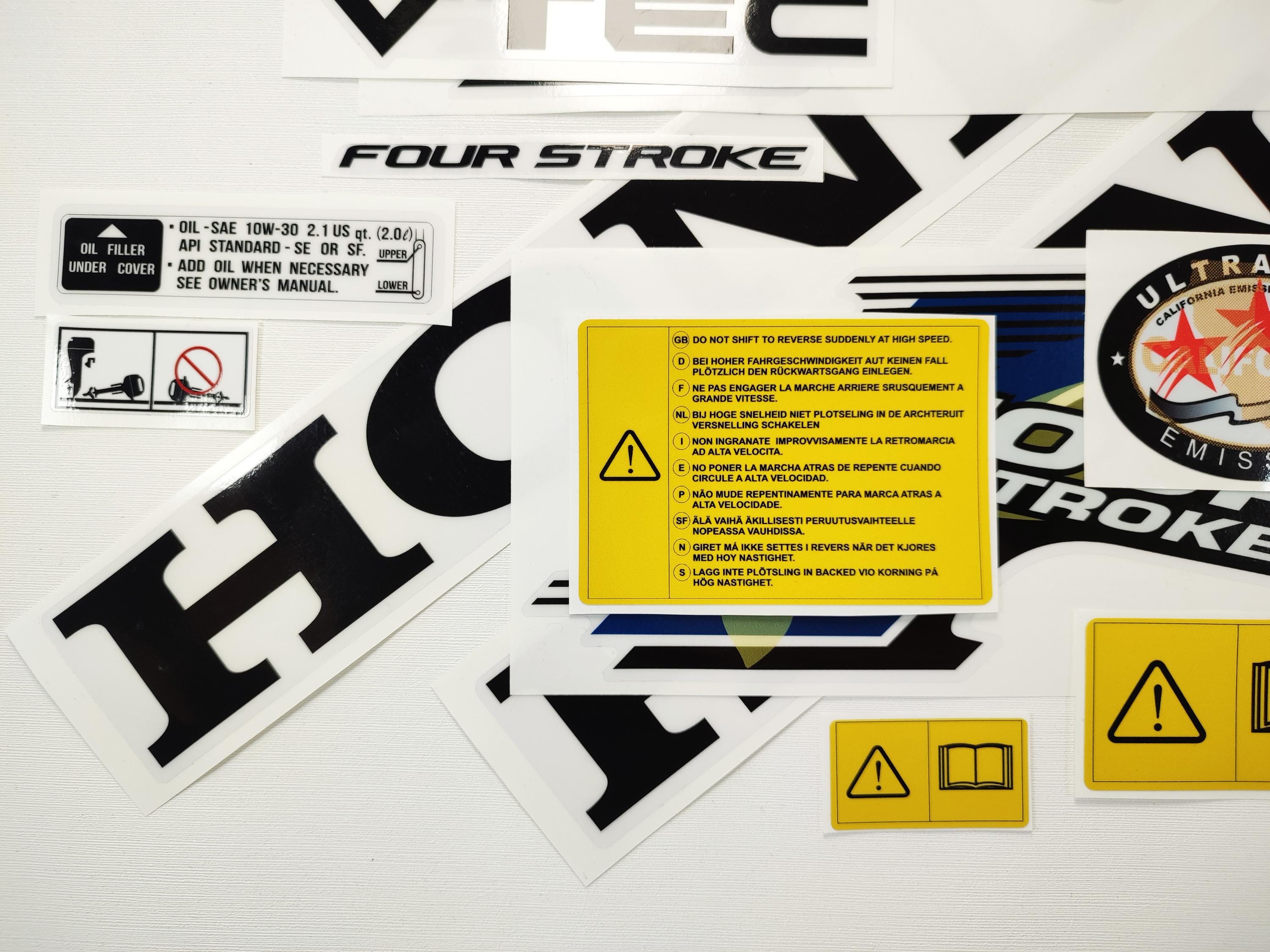 Kit D'autocollants De Rechange Pour Moteur Hors-bord Honda 150 CV 4 Temps - Modèle B, Neuf Sous Emballage