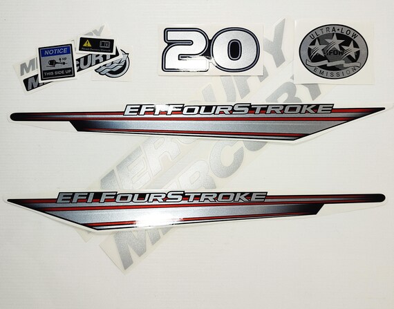 MERCURY 50 HP Two Stroke Outboard Engine Decals Sticker Set Reproduction 50HP EUR 37,68