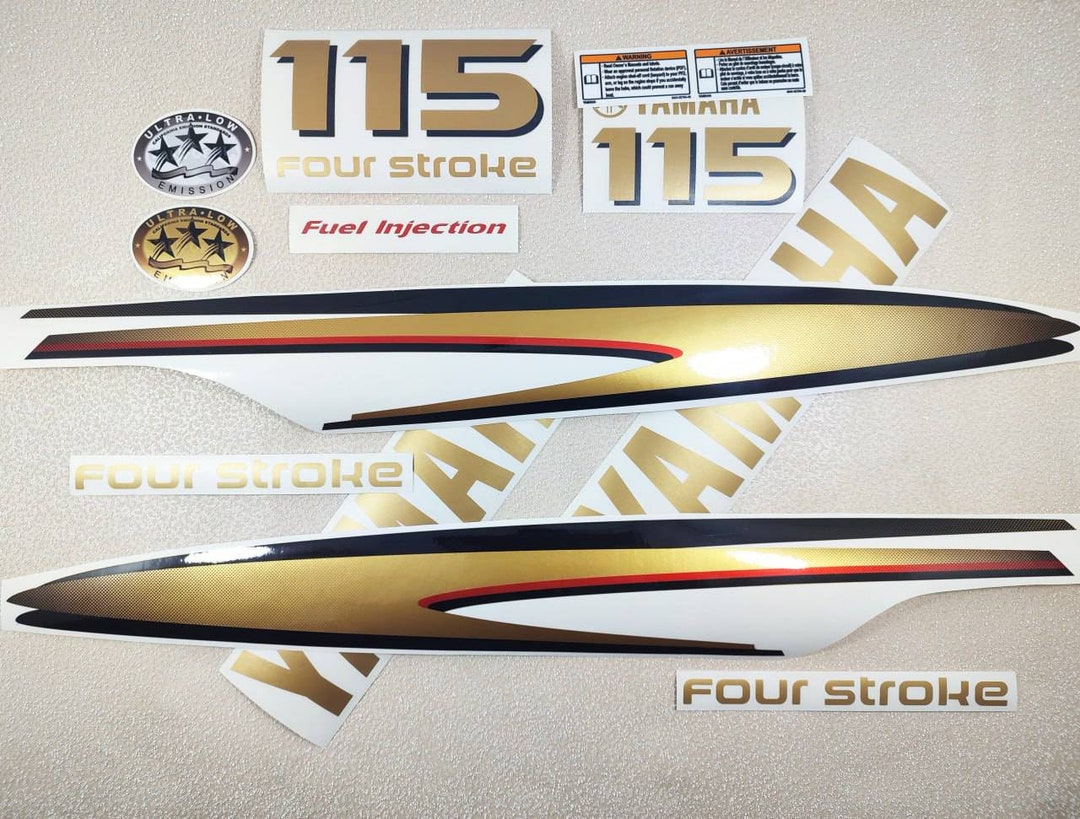 Yamaha 15hp Decal Kit Outboard Engine Replacement Die-Cut