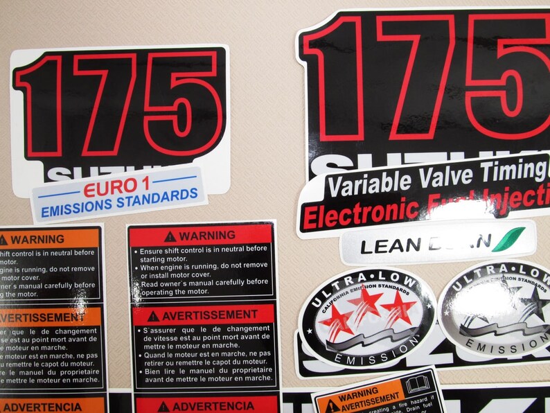 Vinyl Graphic Decals Set of Handmade for Suzuki DF 175 Four Stroke ...